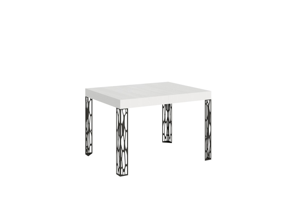Table Ghibli - Table extensible 80x120/204 cm Ghibli Frêne blanc Cadre anthracite