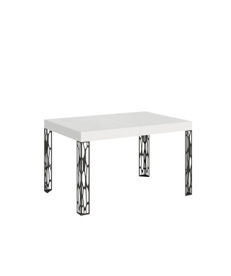 Table Ghibli - Table extensible 90x120/224 cm Ghibli Frêne blanc Cadre anthracite