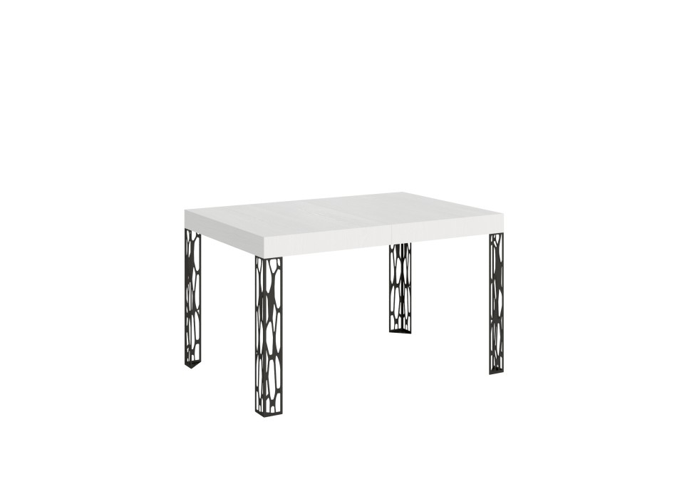 Table Ghibli - Table extensible 90x120/224 cm Ghibli Frêne blanc Cadre anthracite