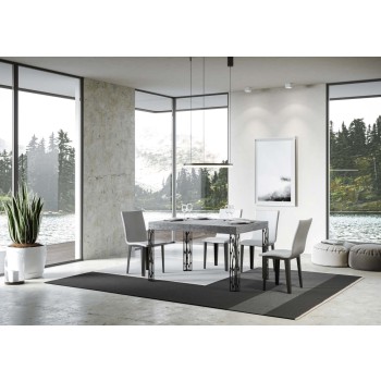 Table Ghibli - Table extensible 90x130/234 cm Ghibli Frêne blanc Cadre anthracite