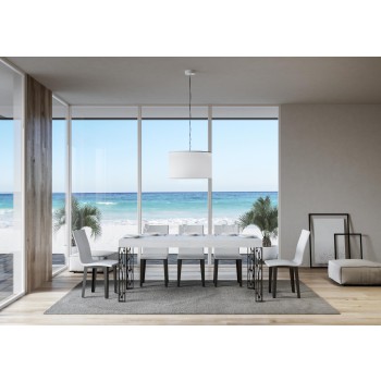 Table Ghibli - Table extensible 90x160/264 cm Ghibli Frêne blanc Cadre anthracite