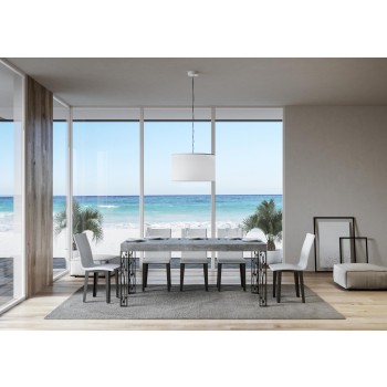 Table Ghibli - Table extensible 90x160/264 cm Ghibli Frêne blanc Cadre anthracite