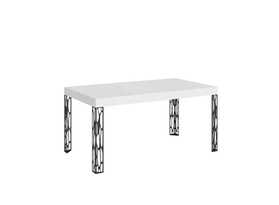 Table Ghibli - Table extensible 90x160/264 cm Ghibli Frêne blanc Cadre anthracite