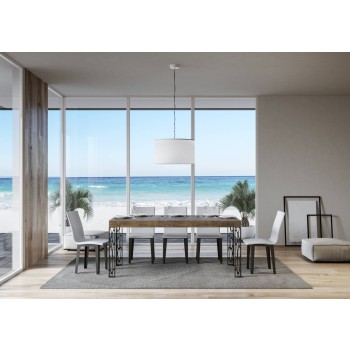 Table Ghibli - Table extensible 90x180/284 cm Ghibli Frêne blanc Cadre anthracite