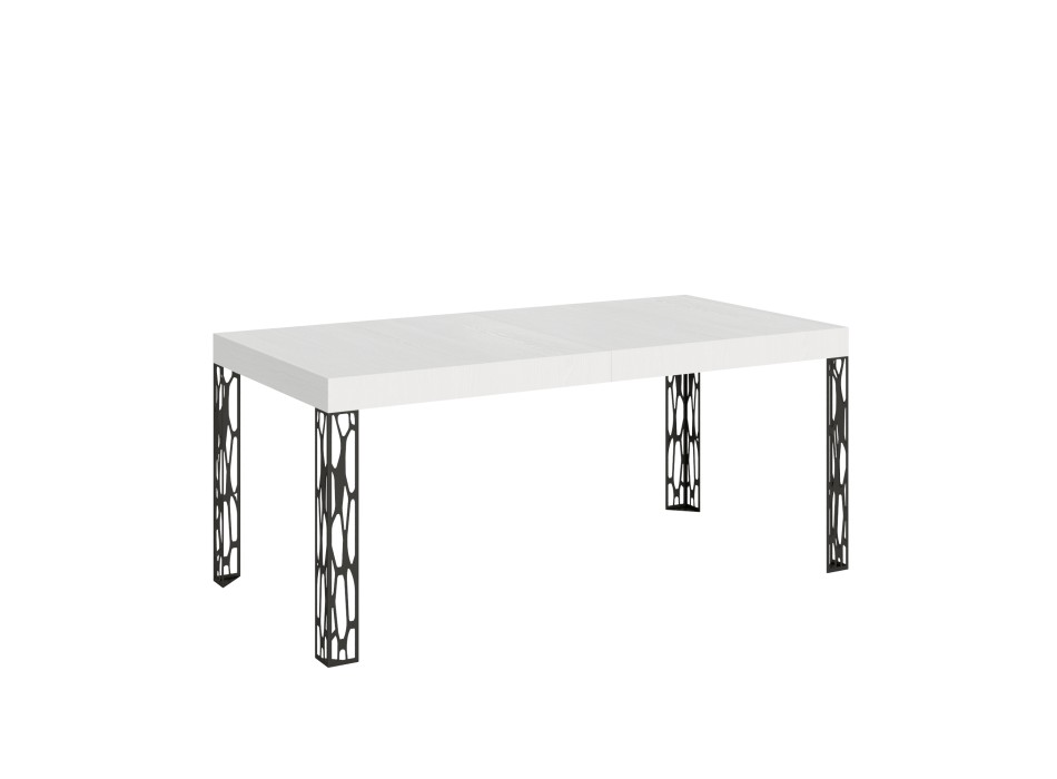 Table Ghibli - Table extensible 90x180/284 cm Ghibli Frêne blanc Cadre anthracite