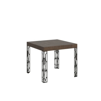Table Ghibli - Table extensible 90x90/246 cm Ghibli Frêne blanc Cadre anthracite