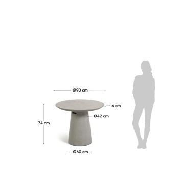 Table Itai Ø 90 cm béton