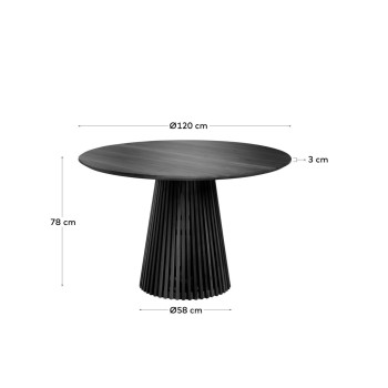 Table Jeanette Ø 120 cm noire