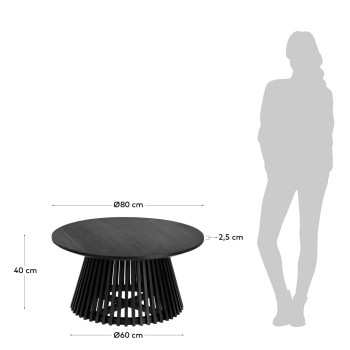 Table Jeanette Ø 80 cm noire