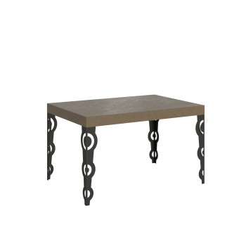 Table Karamay pieds anthracite D.90 - Table extensible Karamay 140/400x90 cm frêne blanc pieds anthracite