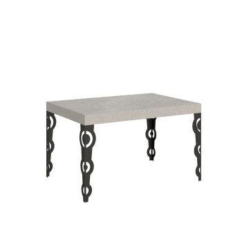 Table Karamay D.80 - Table extensible 120/204x80 cm Karamay frêne blanc avec pieds anthracite