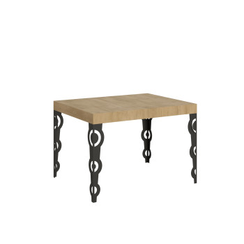 Table Karamay D.80 - Table extensible 120/204x80 cm Karamay frêne blanc avec pieds anthracite