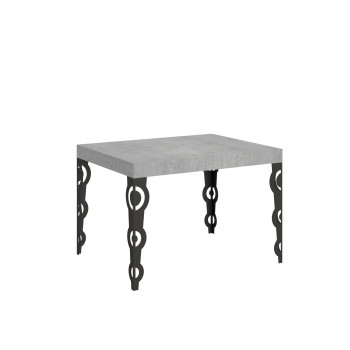 Table Karamay D.80 - Table extensible 120/204x80 cm Karamay frêne blanc avec pieds anthracite