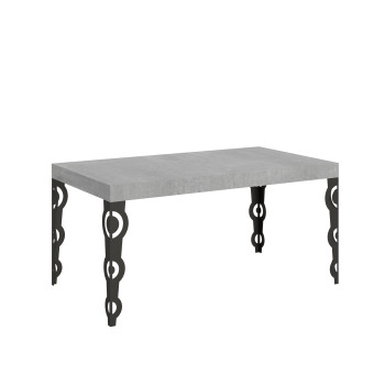 Table Karamay D.80 - Table extensible 160/244x80 cm Karamay frêne blanc avec pieds anthracite
