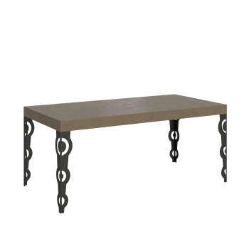 Table Karamay Premium pieds anthracite D.90 - Table extensible 200/304x90 cm Karamay Premium frêne blanc pieds anthracite
