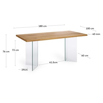 Table Lotty en placage de chêne finition natrovere avec finition cirée naturelle