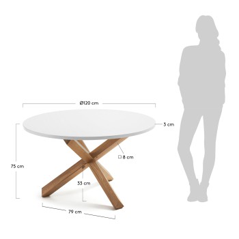 Table Lotus Ø 120 cm blanc, laqué blanc mat