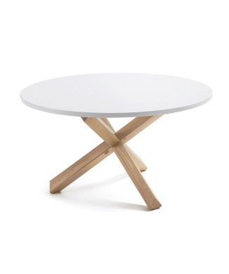 Table Lotus Ø 120 cm blanc, laqué blanc mat