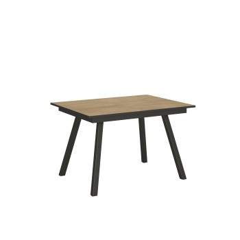 Table Mirhi - Table extensible 90x120/180 cm Mirhi Frêne blanc Structure anthracite