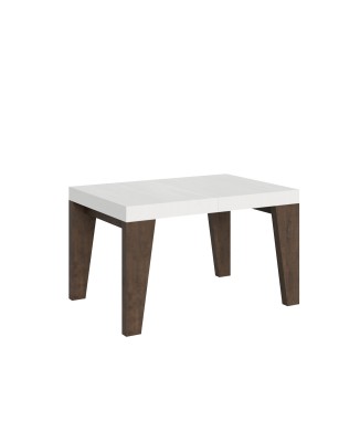 Table Naxy Mix - Table extensible 90x130/234 cm Naxy Mix Plateau en frêne blanc - Pieds en noyer