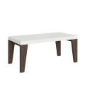 Table extensible 90x180/284 cm Naxy Mix avec plateau en frêne blanc et pieds en noyer