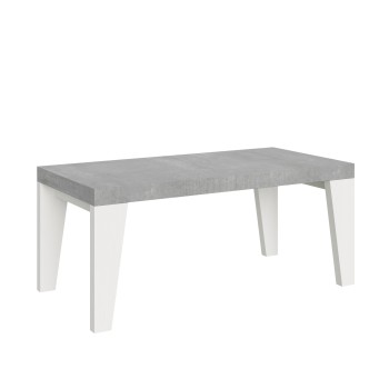 Table Naxy Mix - Table extensible 90x180/440 cm Naxy Mix Plateau en frêne blanc - Pieds en noyer