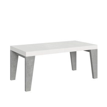 Table Naxy Mix - Table extensible 90x180/440 cm Naxy Mix Plateau en frêne blanc - Pieds en noyer