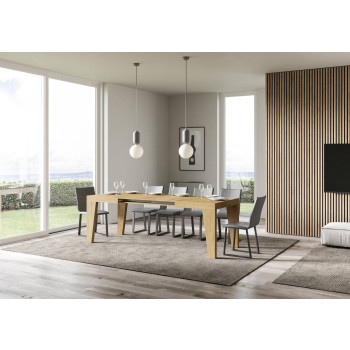 Table Naxy D.90 - Table extensible 120/224x90 cm Naxy frêne blanc