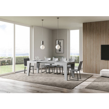 Table Naxy D.90 - Table extensible 120/380x90 cm Naxy frêne blanc