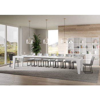 Table Naxy D.90 - Table extensible 120/380x90 cm Naxy frêne blanc