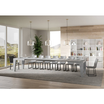 Table Naxy D.90 - Table extensible 140/400x90 cm Naxy frêne blanc