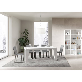 Table Naxy D.90 - Table extensible 160/420x90 cm Naxy frêne blanc