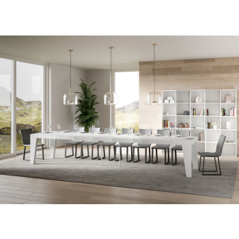 Table Naxy Premium D.90 - Table extensible 160/420x90 cm Naxy Premium frêne blanc