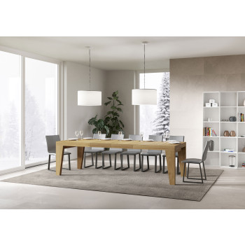 Table Naxy Premium D.90 - Table extensible 200/304x90 cm Naxy Premium frêne blanc