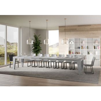 Table Naxy Premium D.90 - Table extensible 200/460x90 cm Naxy Premium frêne blanc