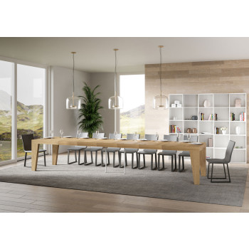 Table Naxy Premium D.90 - Table extensible 200/460x90 cm Naxy Premium frêne blanc