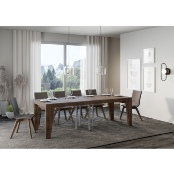 Table Naxy Premium D.90 - Table extensible 90/246x90 cm Naxy Premium frêne blanc