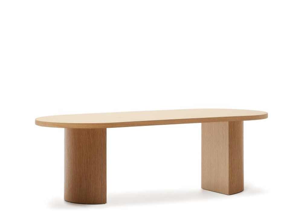 Table Nealy avec placage en noyer et finition naturelle 200 x 100 cm