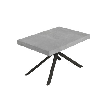 Table Niket pieds anthracite D.90 - Table extensible Niket 90x130/390 cm frêne blanc pieds anthracite