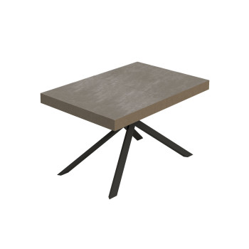Table Niket pieds anthracite D.90 - Table extensible Niket 90x140/400 cm frêne blanc pieds anthracite