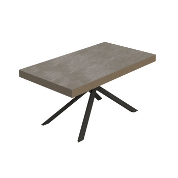 Table Niket pieds anthracite D.90 - Table extensible Niket 90x160/264 cm frêne blanc pieds anthracite