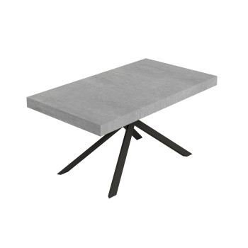 Table Niket pieds anthracite D.90 - Table extensible Niket 90x160/420 cm frêne blanc pieds anthracite