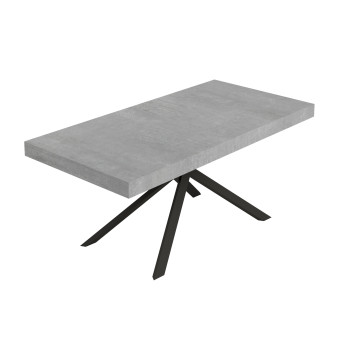 Table Niket pieds anthracite D.90 - Table extensible Niket 90x200/304 cm frêne blanc pieds anthracite