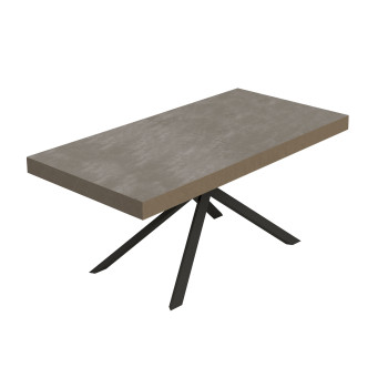 Table Niket pieds anthracite D.90 - Table extensible Niket 90x200/460 cm frêne blanc pieds anthracite