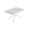 Table extensible Niket 80x120/204 cm avec pieds blancs