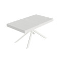 Table extensible Niket 90x160/264 cm avec pieds blancs