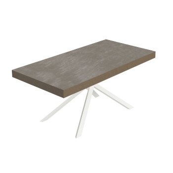 Table Niket pieds blancs D.90 - Table extensible 90x200/304 cm Niket Frêne blanc pieds blancs