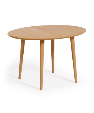 Table ovale extensible Oqui en placage de chêne Ø120(20
