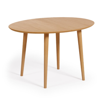 Table ovale extensible Oqui en placage de chêne Ø120(20