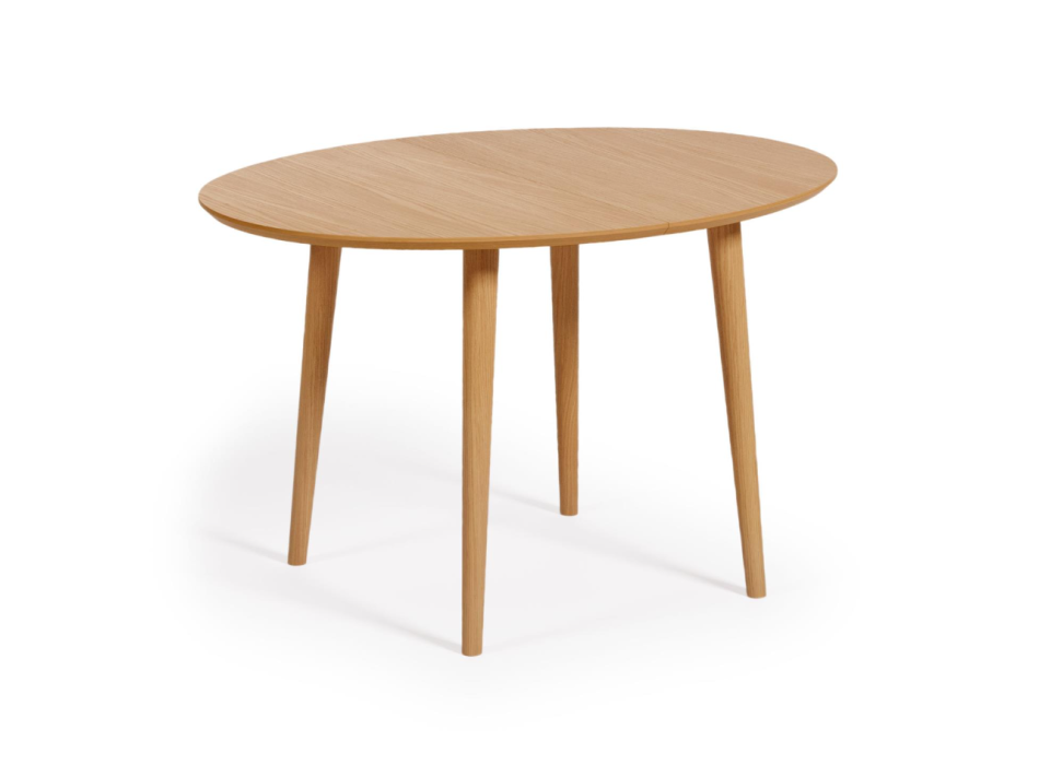 Table ovale extensible Oqui en placage de chêne Ø120(20